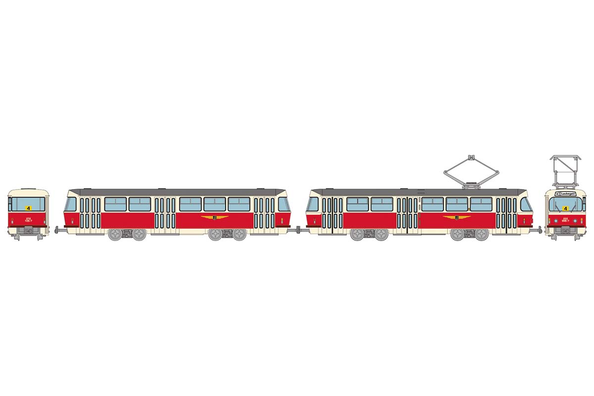 977814 DVB Straßenbahn-Set 2-tlg. Tatra Typ T4