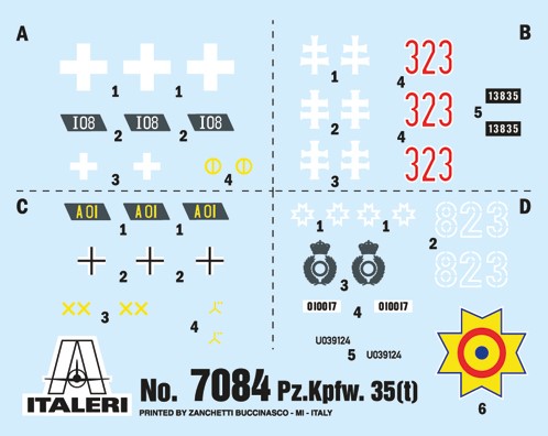 Italeri 7084 Ger. Panzerkampfwagen 35 (t)