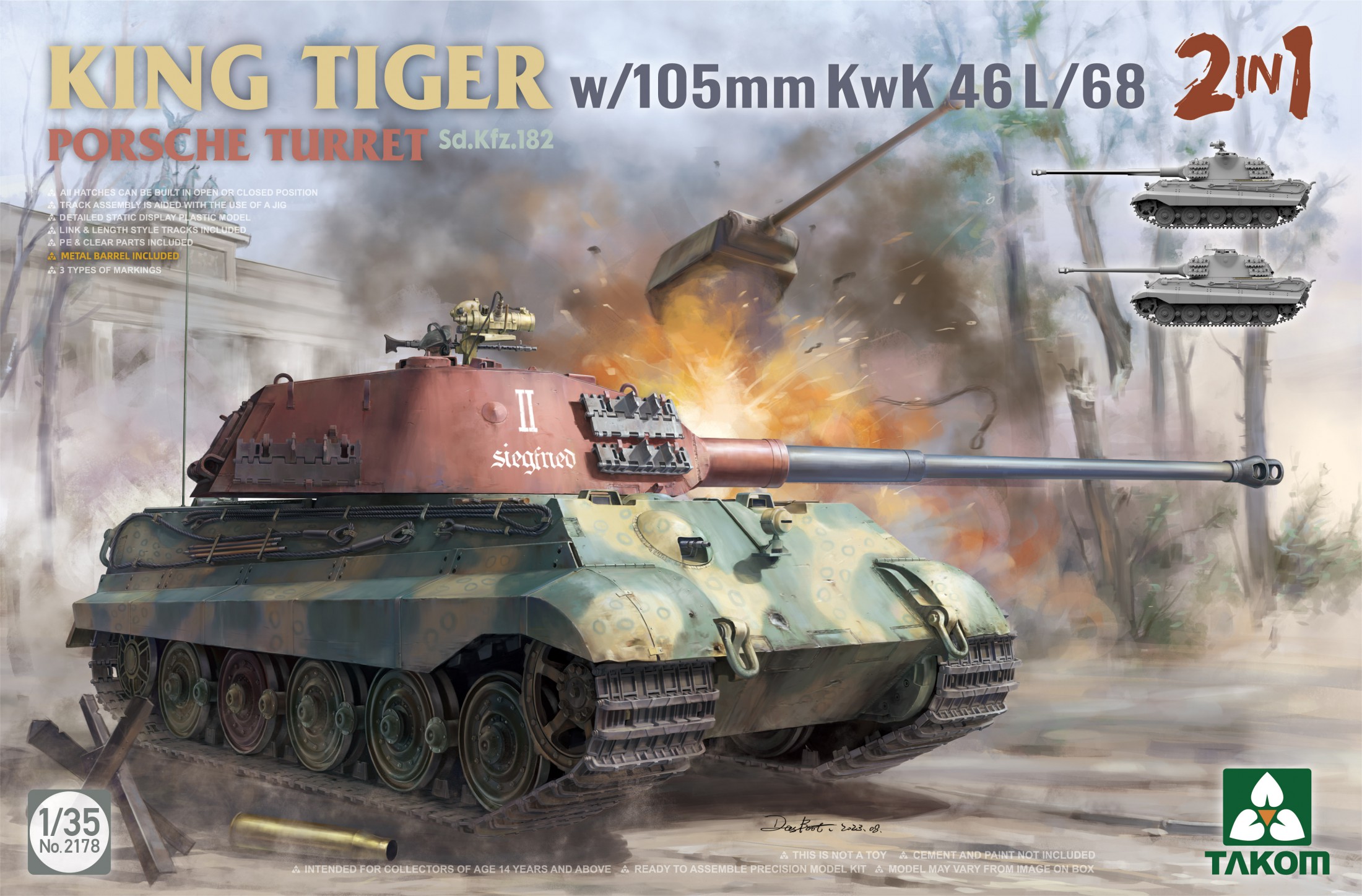 2178 King Tiger Porsche turret w/105m