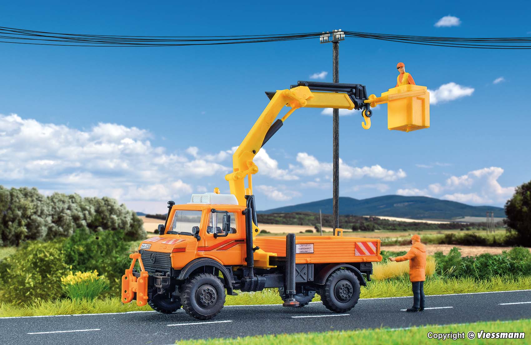 15005 MB Unimog Pritsche m. Arbeitskran