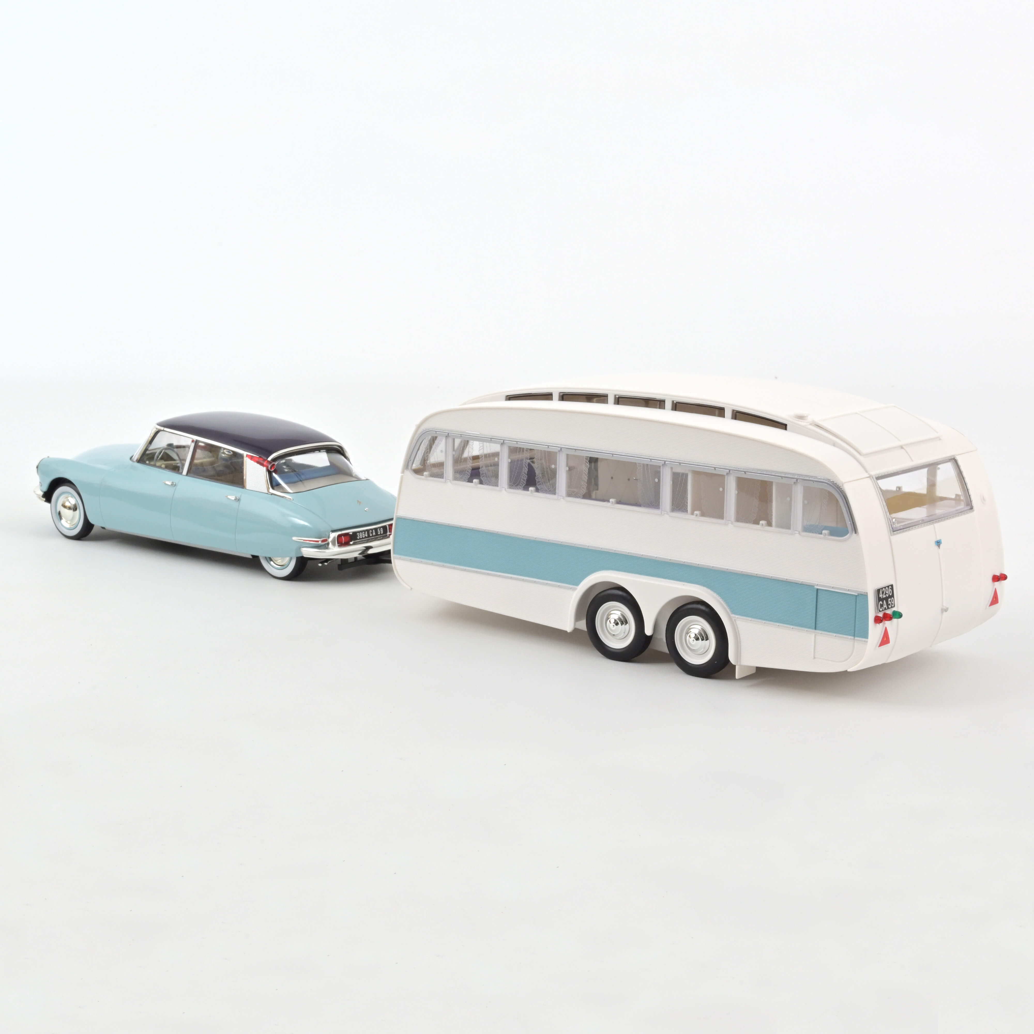 Norev 181760 Citroën DS19 mit Wohnwagen 1959