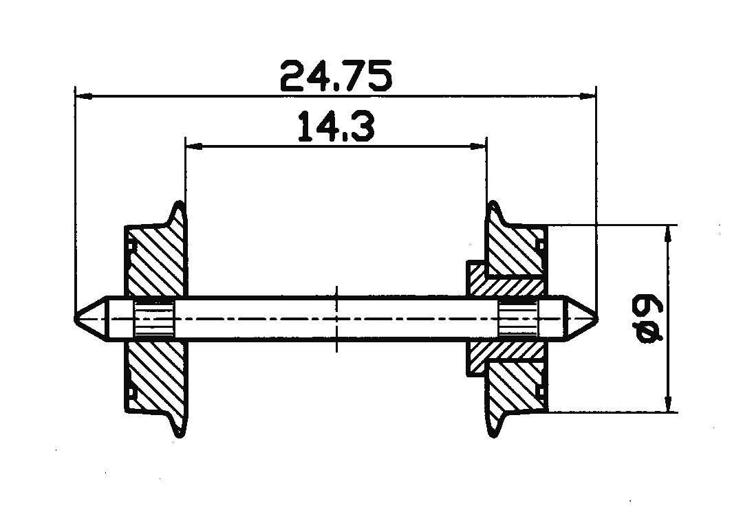 40194 Gleichstrom NEM-Normradsatz  9mm