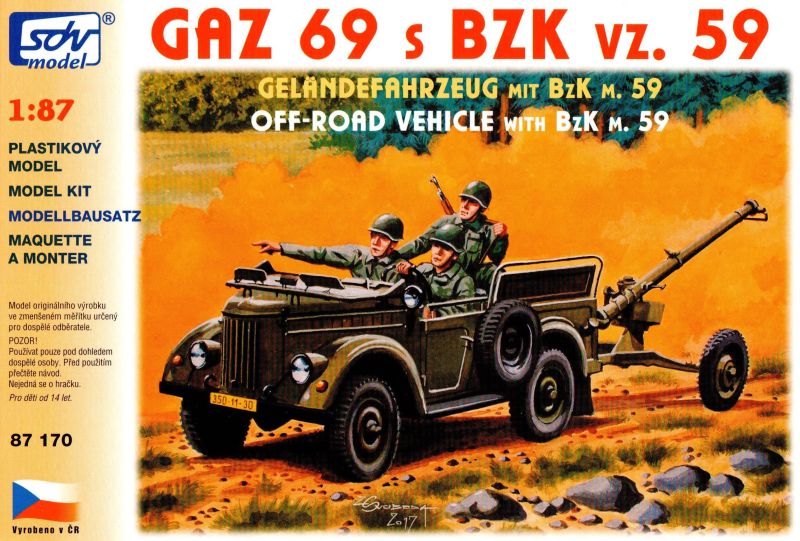 87170 GAZ 69A mit BZK vz 59