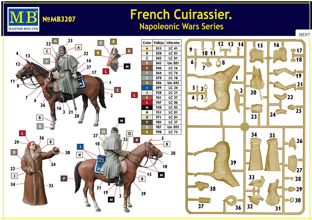 Master Box Ltd. MB3207 French Cuirassier, Napoleonic Wars Serie