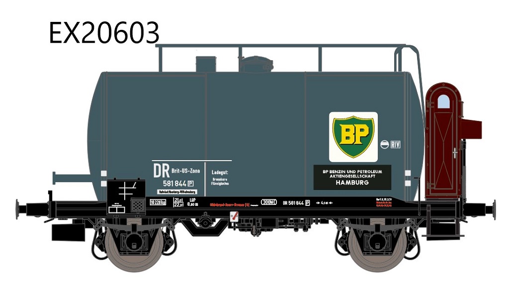 Exact-train 20603 DR Brit-US-Zone Kesselwagen "BP" Ep.3a