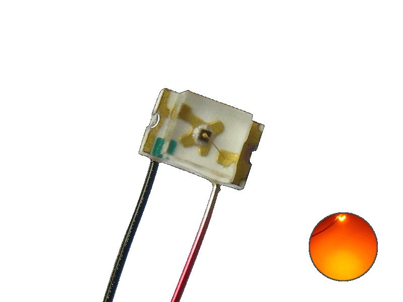 50259 LED SMD 0805 mit Lackdraht orange