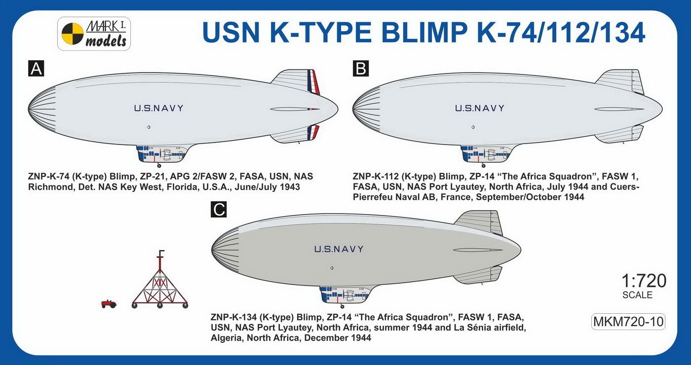 Mark 1 MKM720-10 K-type Blimp (K-74/112/134) Fleet Defend