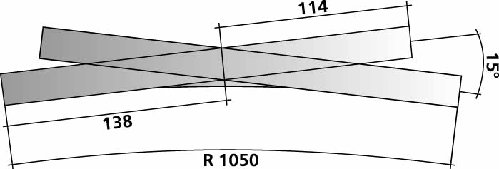 Tillig 85396 Hand-Einfachkreuzungsweiche 15°, L=252mm