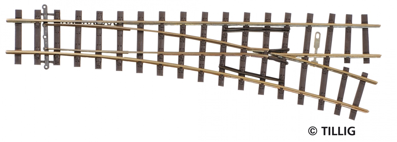 85631 H0m Hand-Weiche rechts 18°, L=155mm