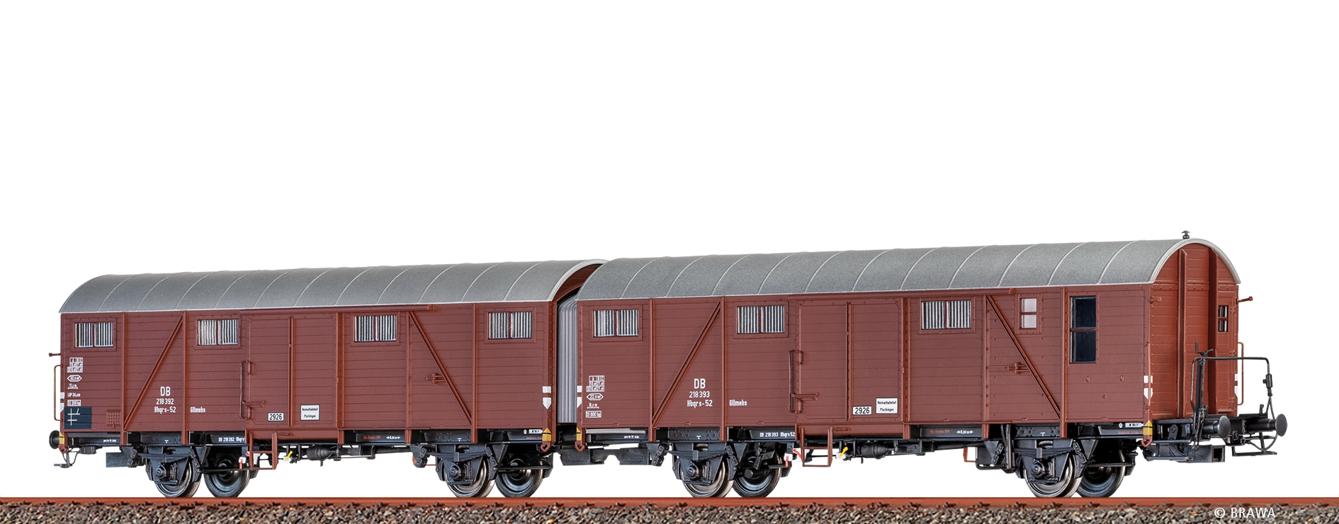 Brawa 51296 DB ged. Doppel-Güterwagen Hbqrs52 Ep.3