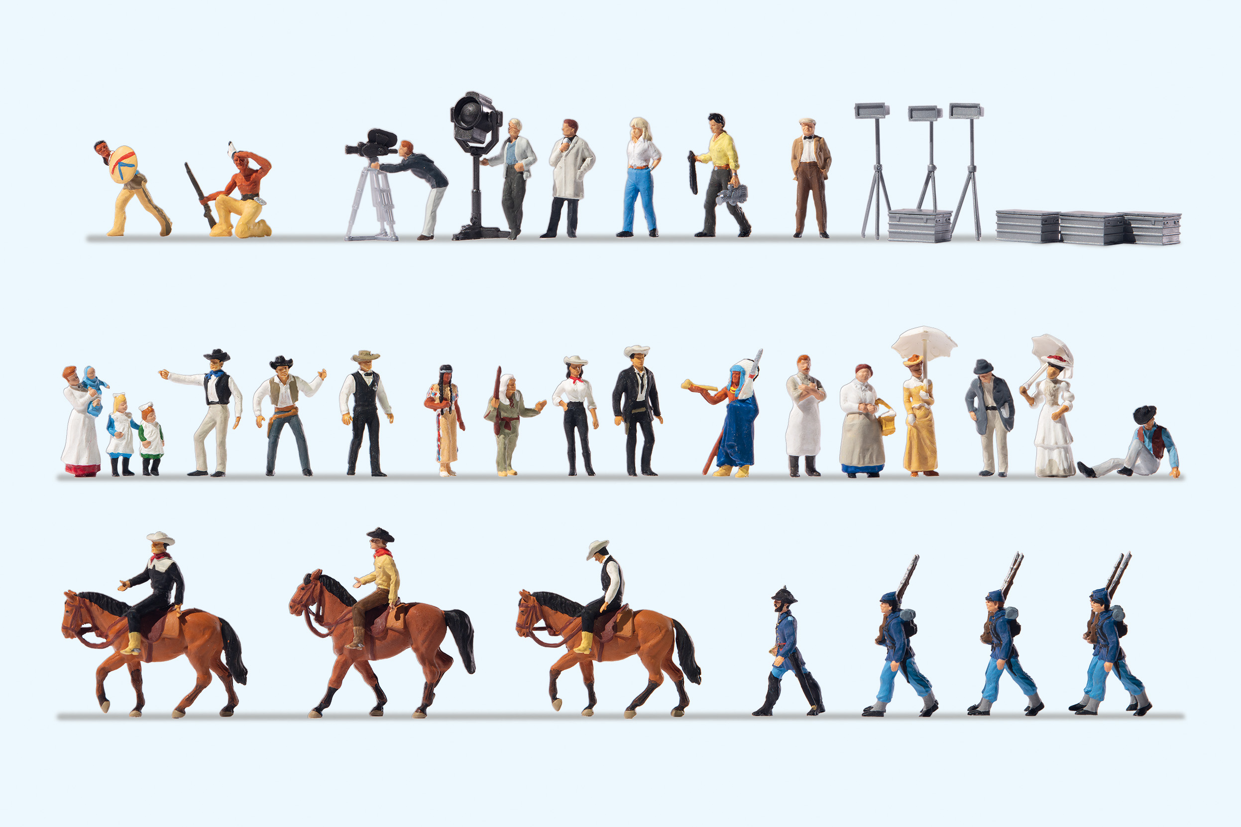 Preiser 13275 Wild-West Filmset. 35 Figuren