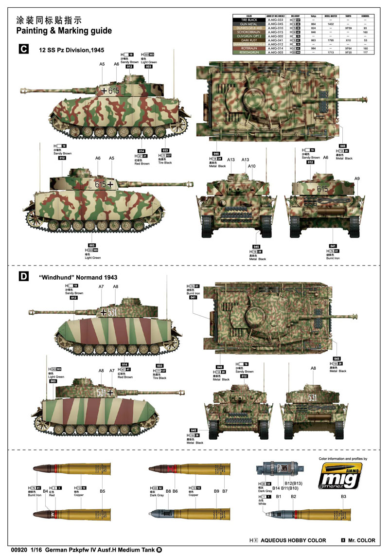 Trumpeter 750920 German Pzkpfw IV Ausf.H Medium Tank