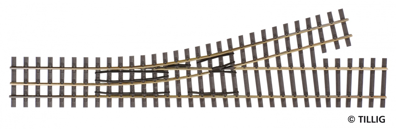 85182 Abzweig links H0-H0e, L=228 mm 15° R273