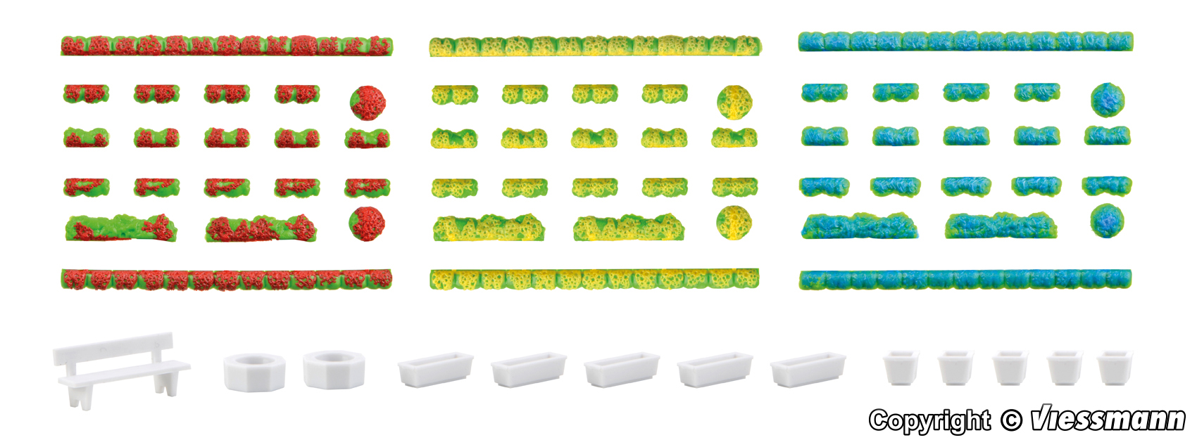 Kibri 38141 Deko-Set Blumenkübel & Gartenausstattung
