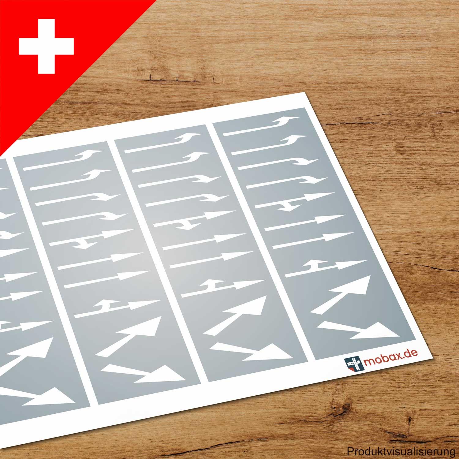 Mobax CH-W-07-H0 Pfeile-Set Kanton Basel weiß (CH)