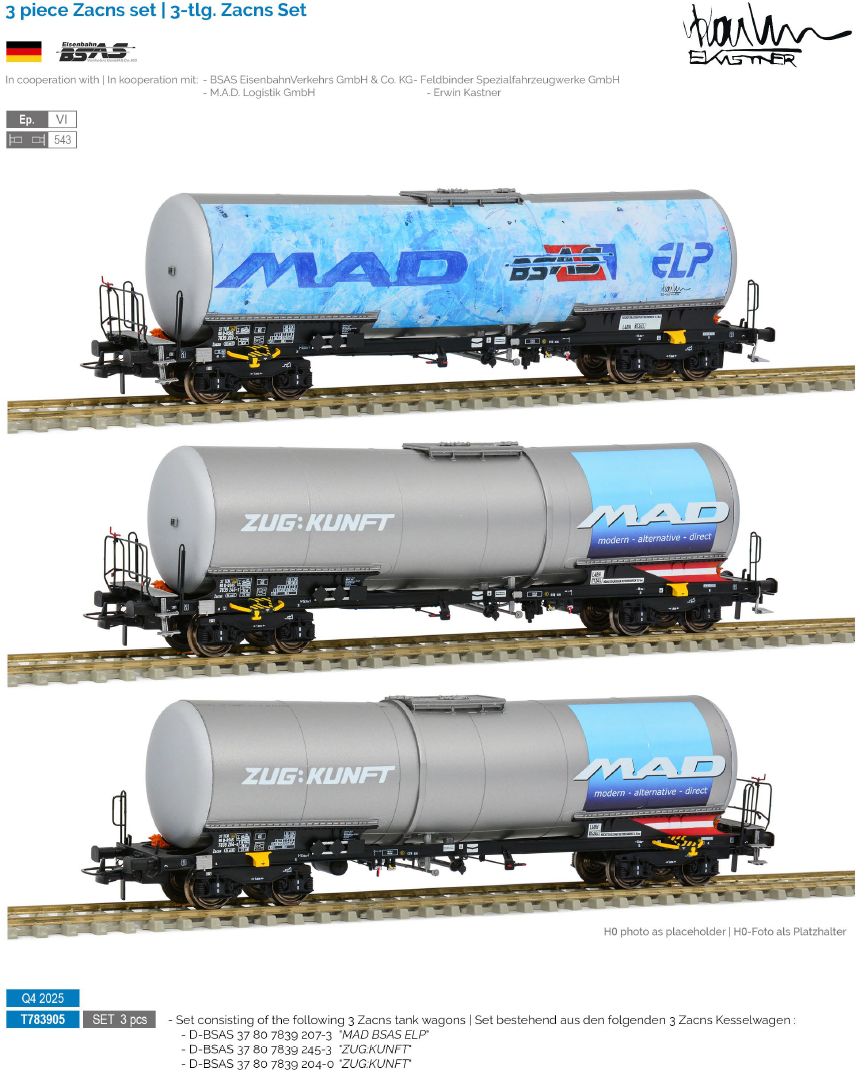 Sudexpress T783905 BSAS MAD Kesselwagen-Set 3-tlg. Ep.6