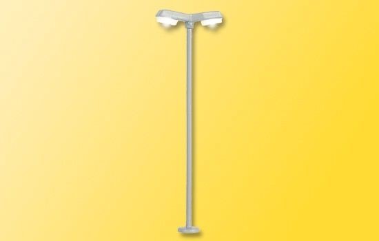 6498 LED Straßenleuchte modern doppelt, weiß