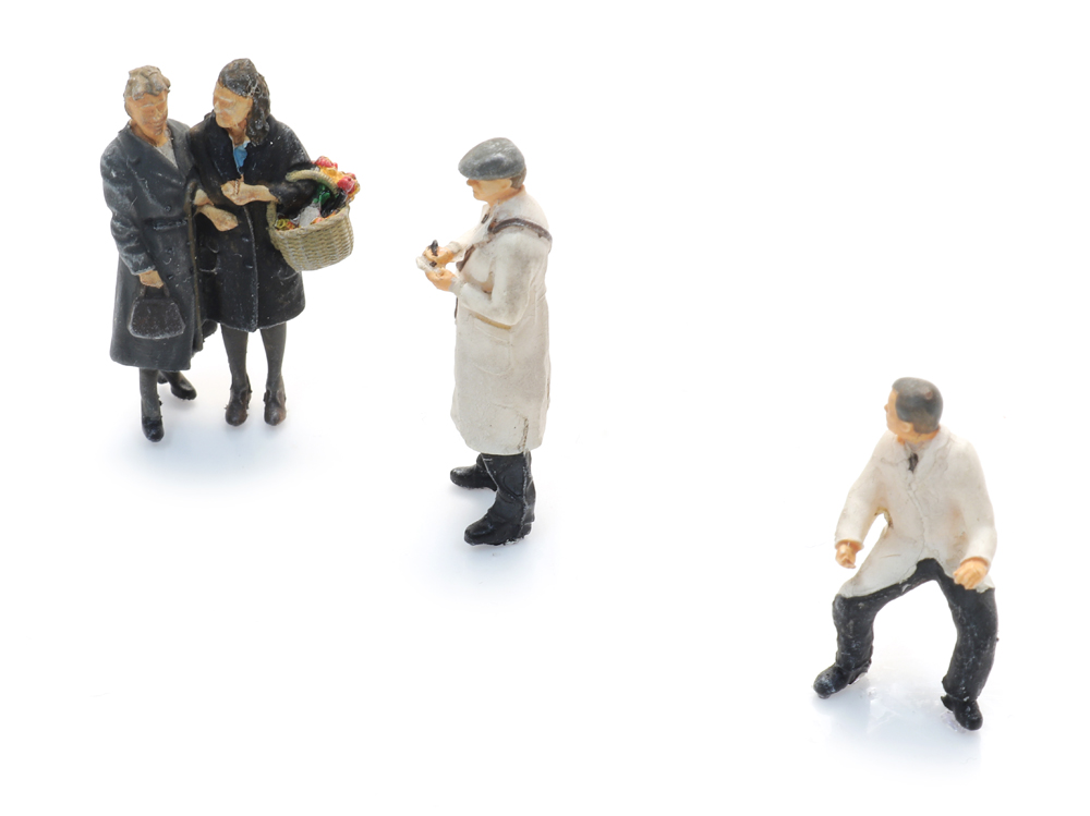 5870049 Milchmänner mit Kunden