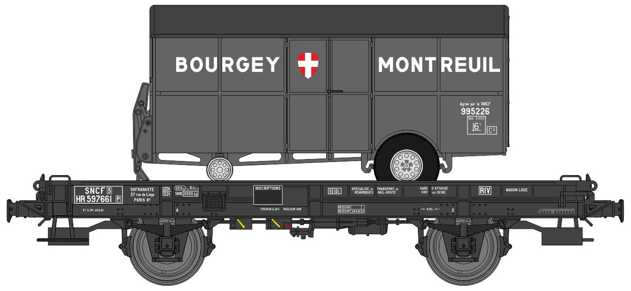 REE Modeles WB-647 SNCF UFR Einfachtragwagen beladen Ep.3