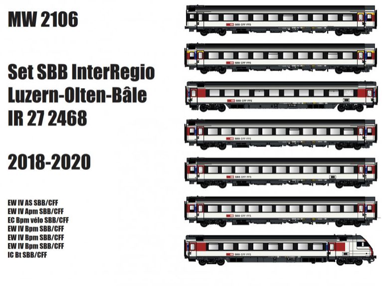 MW2106DC SBB IR Reisezugwagen-Set 7-tlg Ep.6