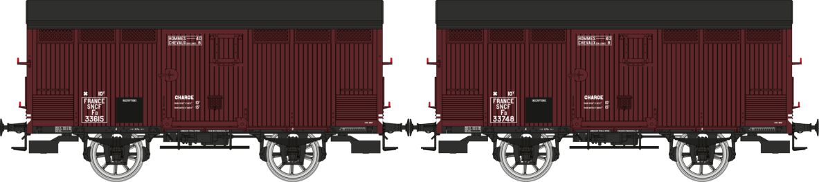 WB-761 SNCF gedeckte Güterwagen-Set 2-tlg Ep.3a