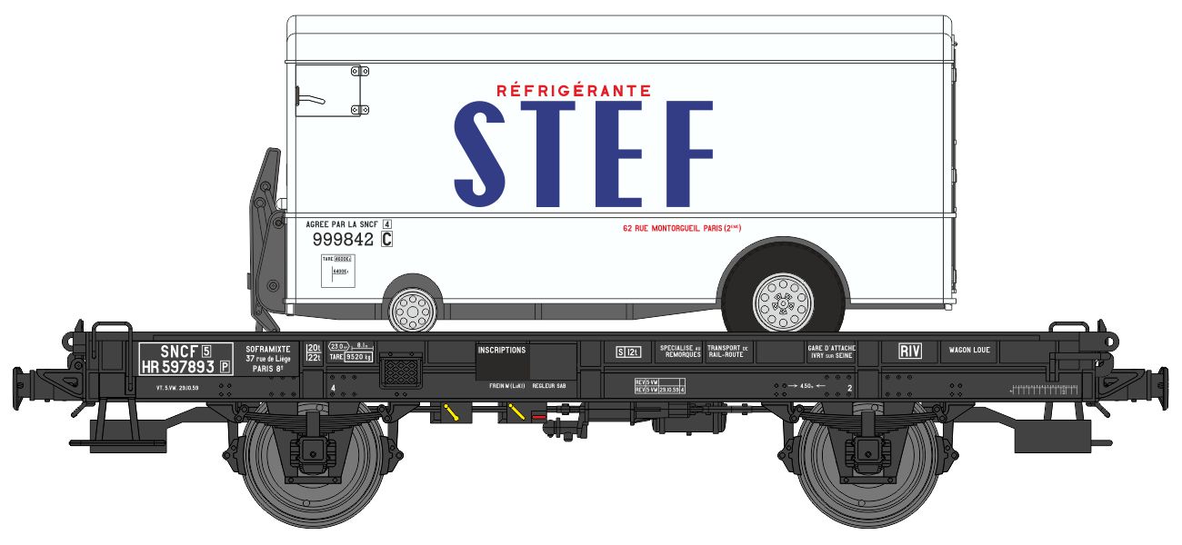 REE Modeles WB-651 SNCF UFR Einfachtragwagen beladen Ep.3