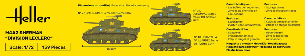 Heller 79894 M4A2 Sherman 'Division Leclerc'