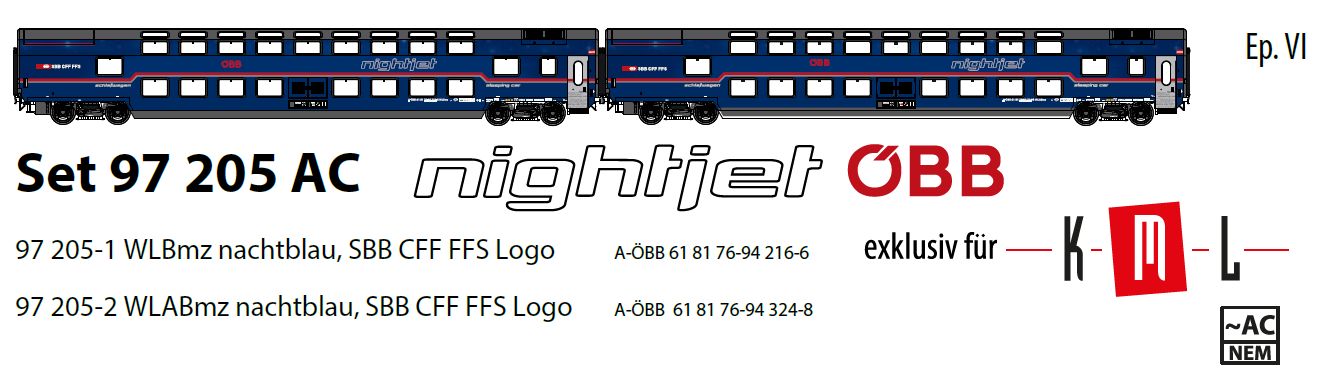 97205AC ÖBB Nightjet Doppels-Schlafw-Set Ep.6 AC