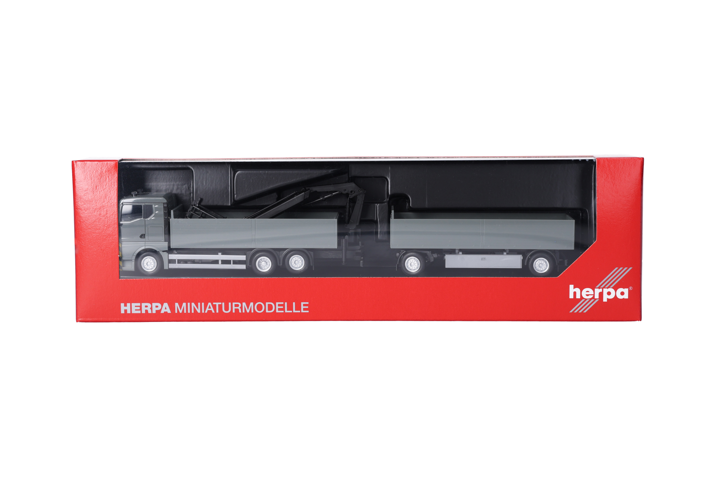 Herpa 320825 MAN TGX GN PHZ mit Ladekran grau/gelb