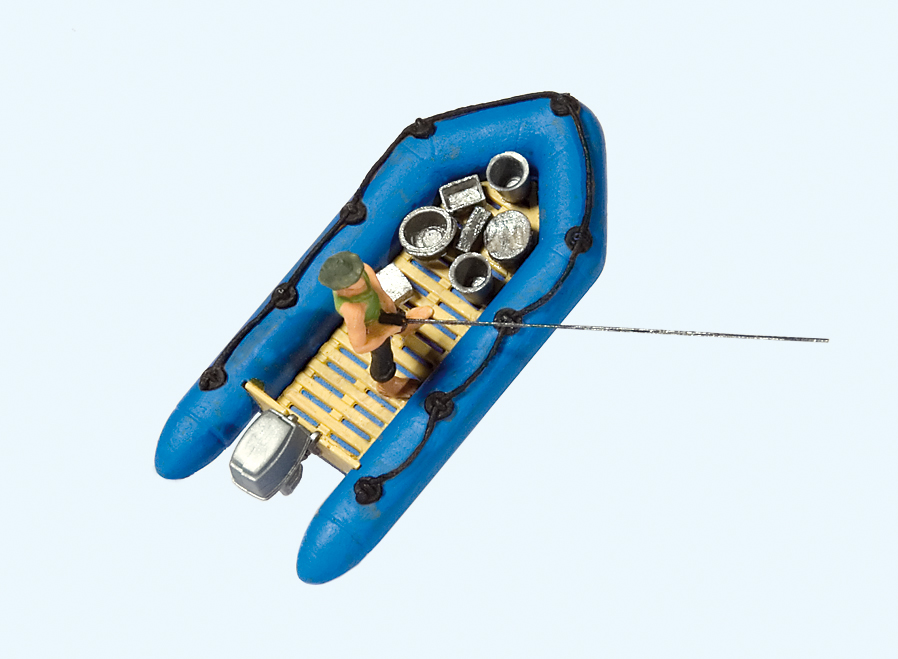 Preiser 10687 Angler im Schlauchboot