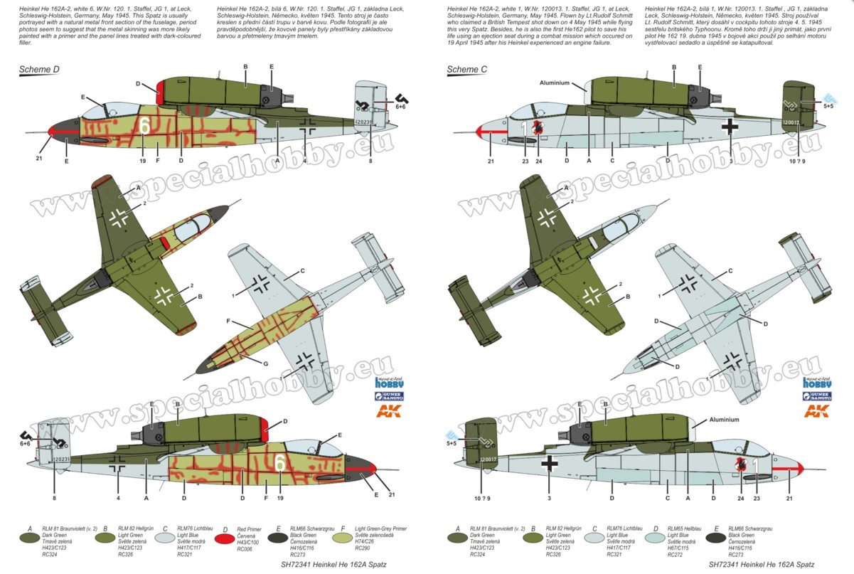 Special Hobby SH72341 Heinkel He 162 Spatz