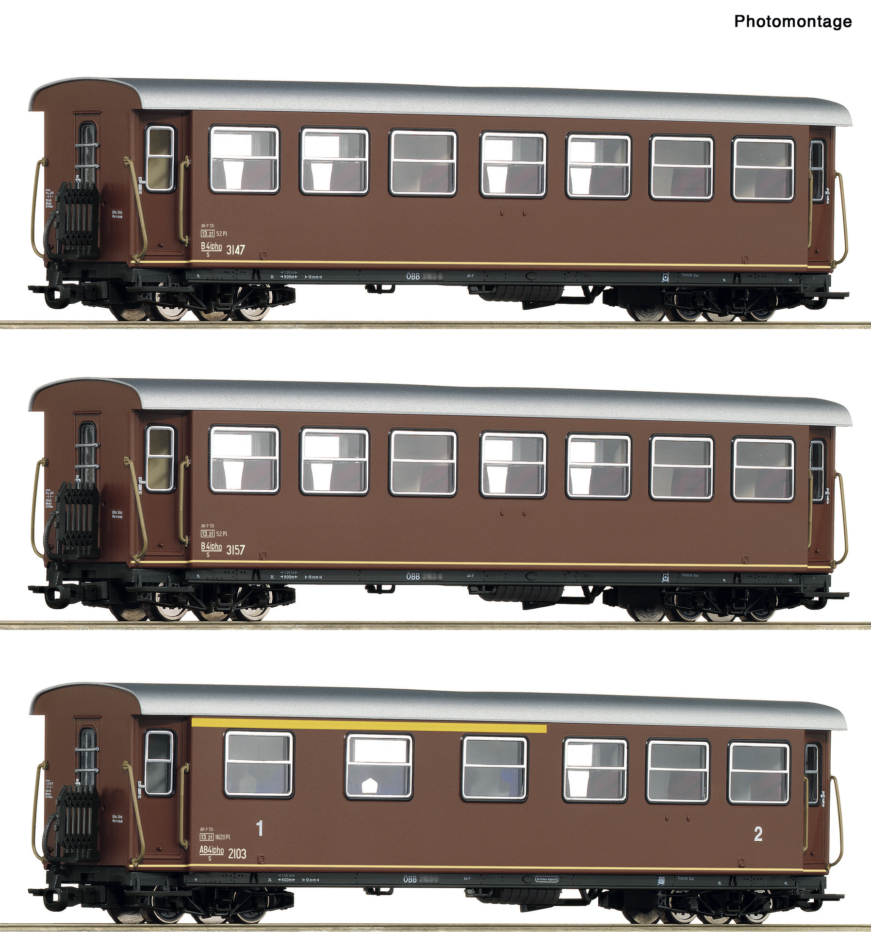 6240007 ÖBB Schmalsp.Personenwg. Set 3tlg Ep.3/4