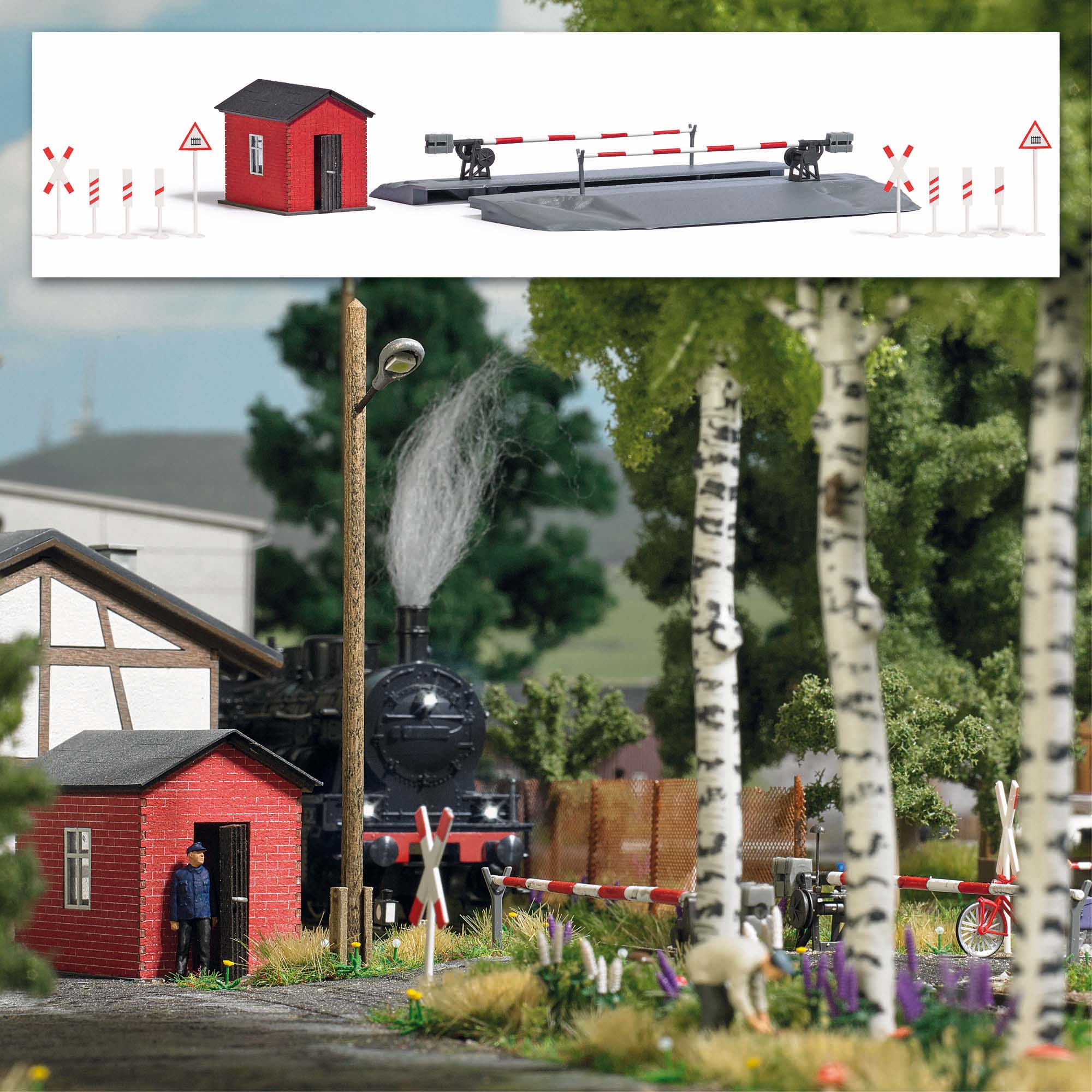 1396 Schrankenposten mit Bahnschranke