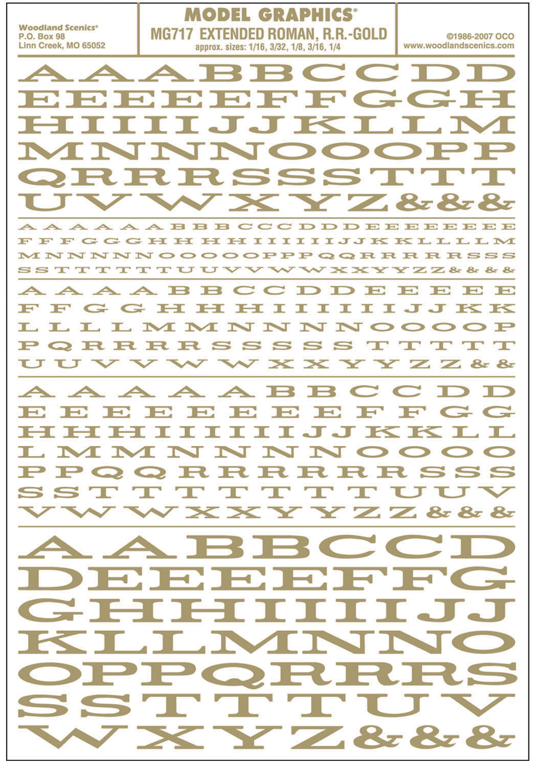 WMG717 Aufreibebuchstaben ausgedehnt, gold