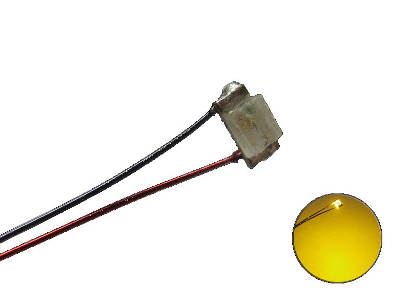 50372 LED SMD 0603 mit Kupferlackdraht gelb