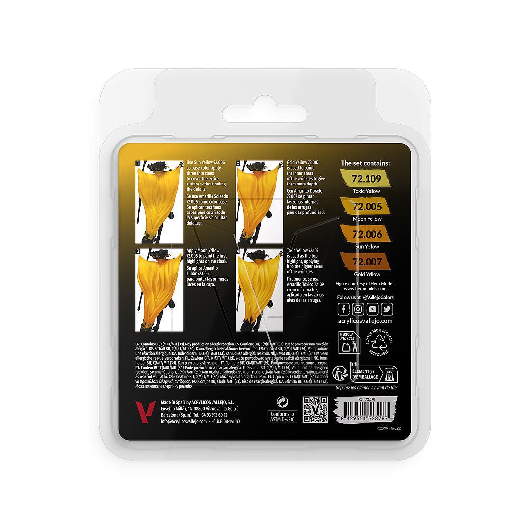 Vallejo 72378 Farb-Set Gelb, 4x 18 ml