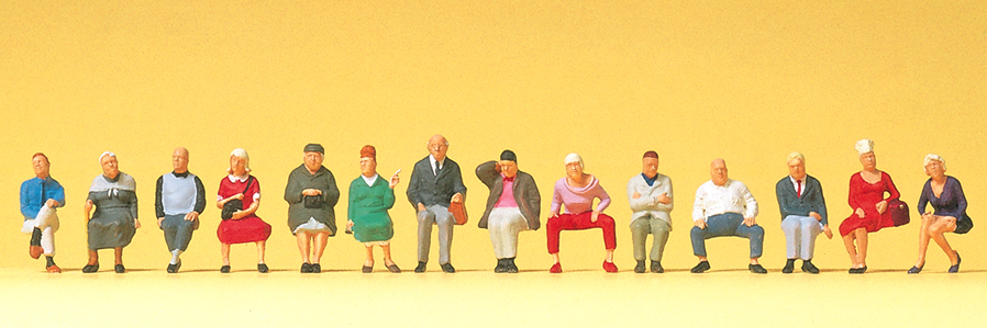 Preiser 10524 Sitzende Reisende. 14 Figuren