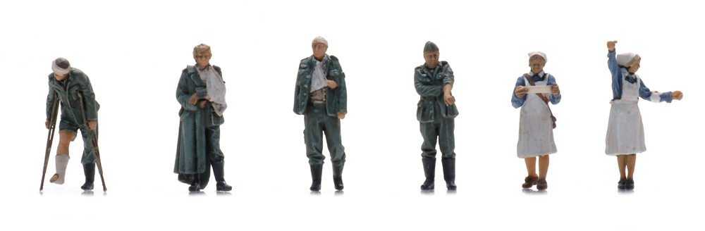 5120045 WM verwundete Soldaten + Krankenschwest