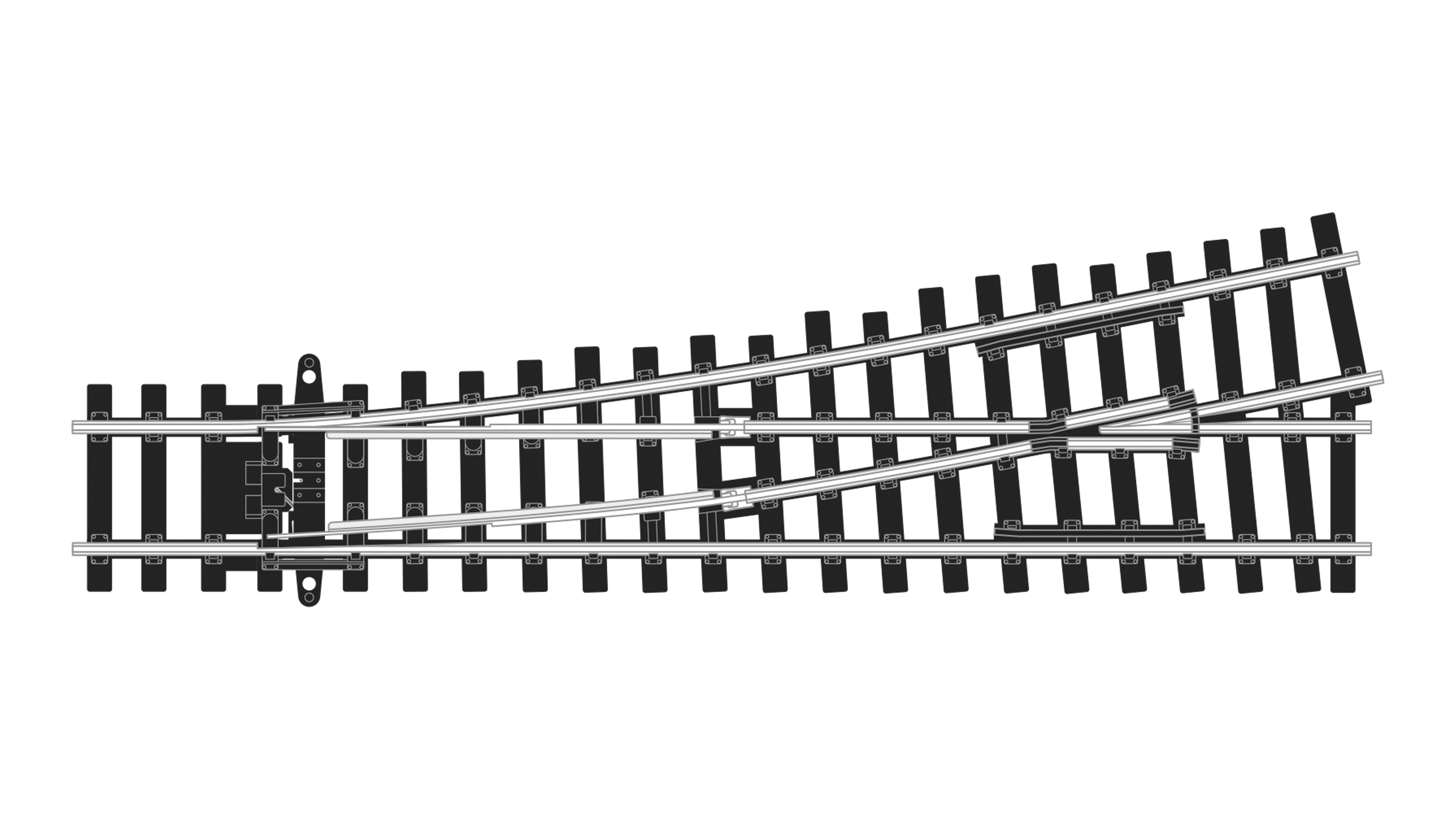 SLU1292 C55 Weiche links, L135mm, R466mm, 11,25