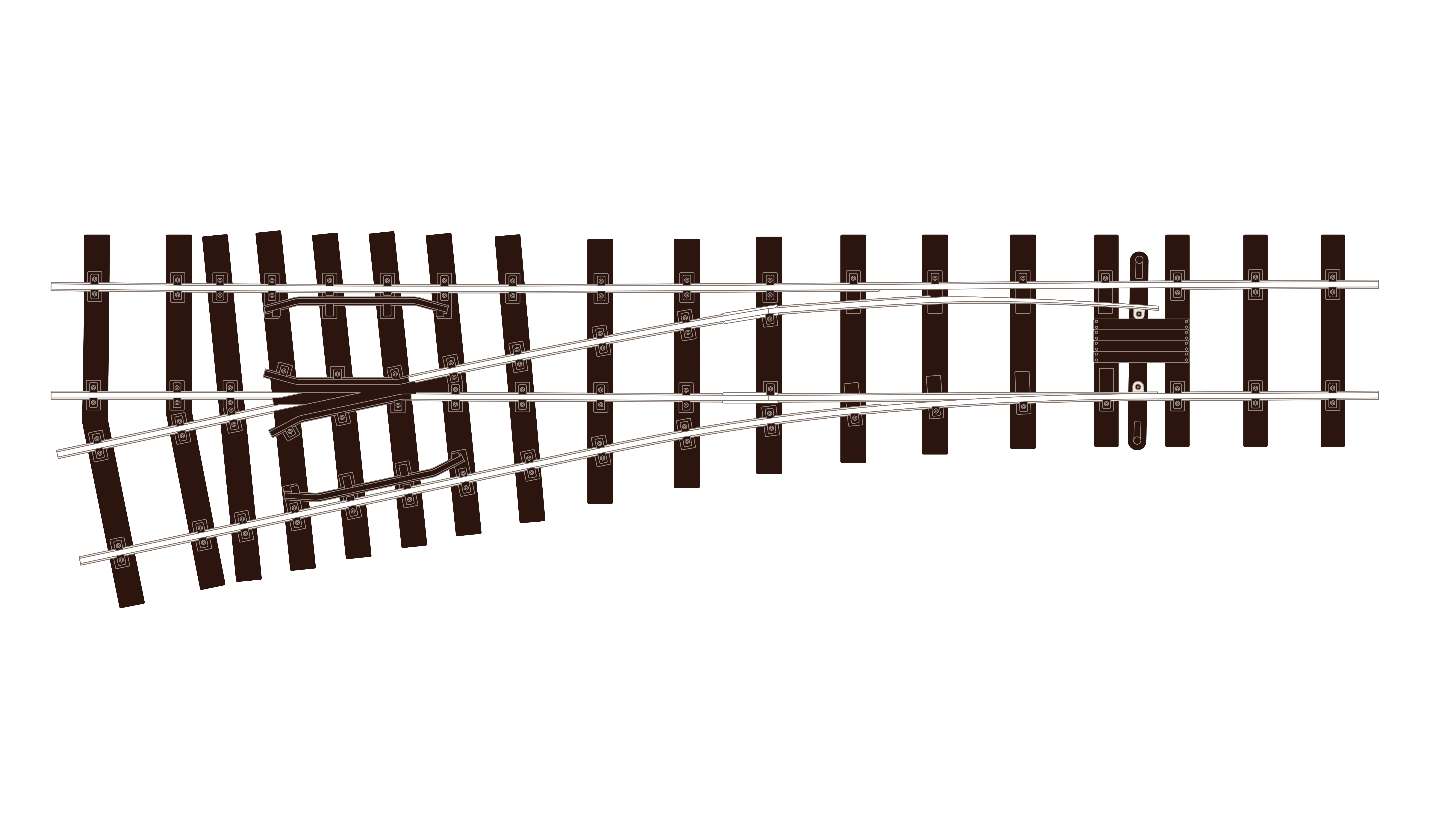 SL996 Weiche links ,Radius 122cm