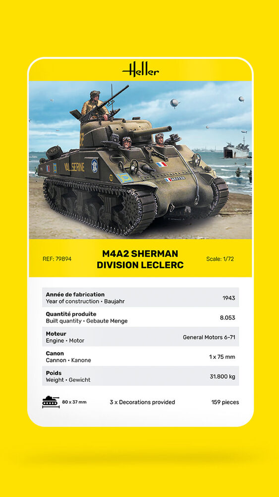 Heller 79894 M4A2 Sherman 'Division Leclerc'