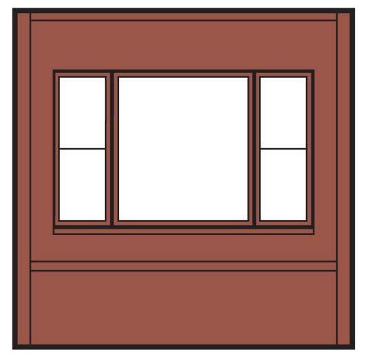 DPM30163 Dock Level Window Wall, 4 St.