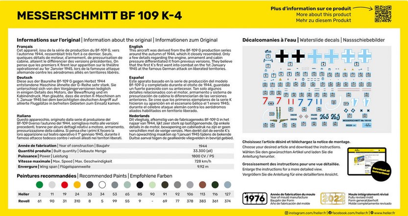 Heller 56229 STARTER KIT Messerschmitt Bf 109 K-4