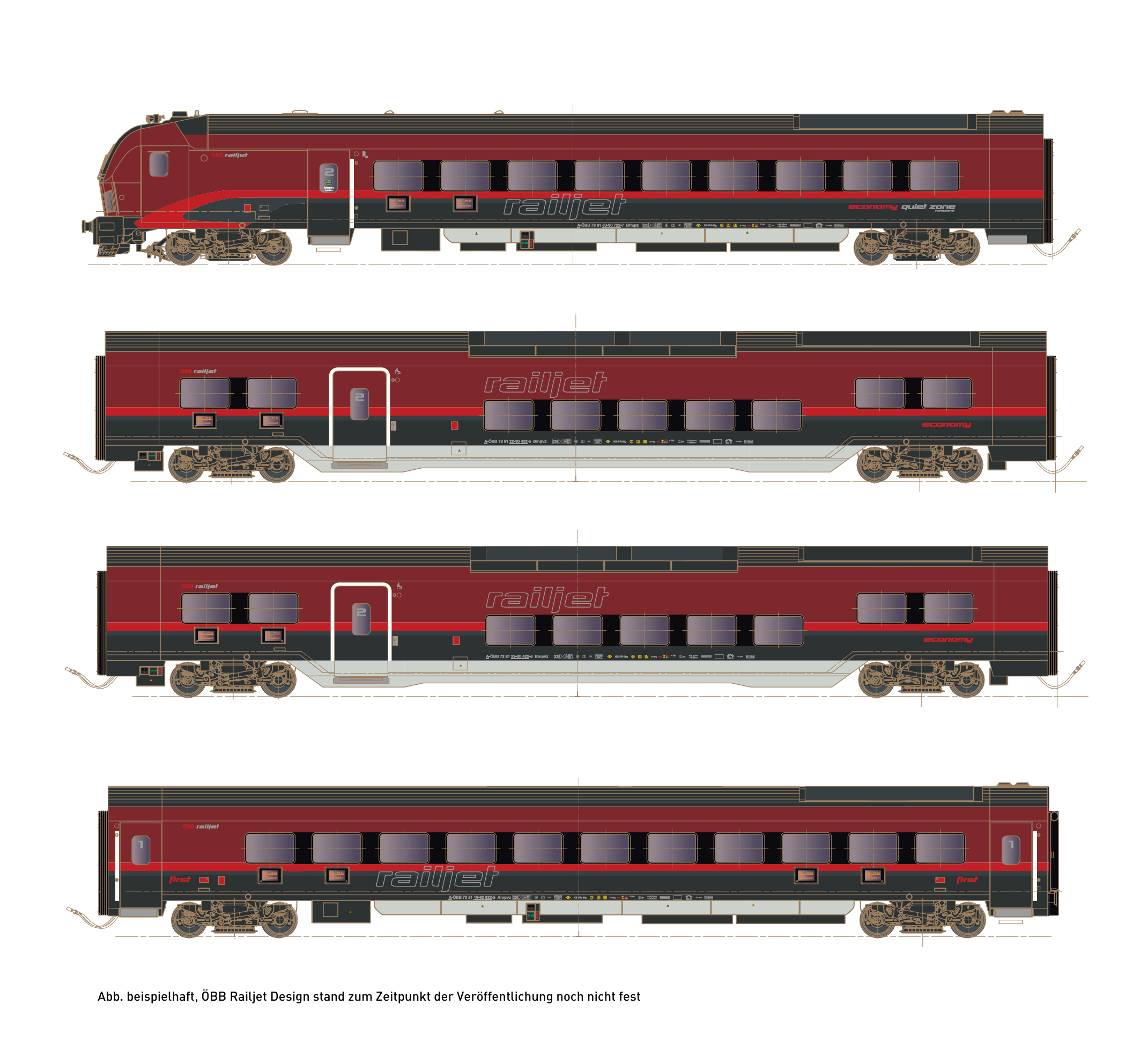 25401 ÖBB Railjet DANI Personenwagen-Set Ep.6