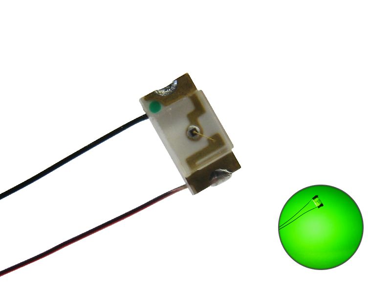 50233 LED SMD 1206 mit Kupferlackdraht grün /