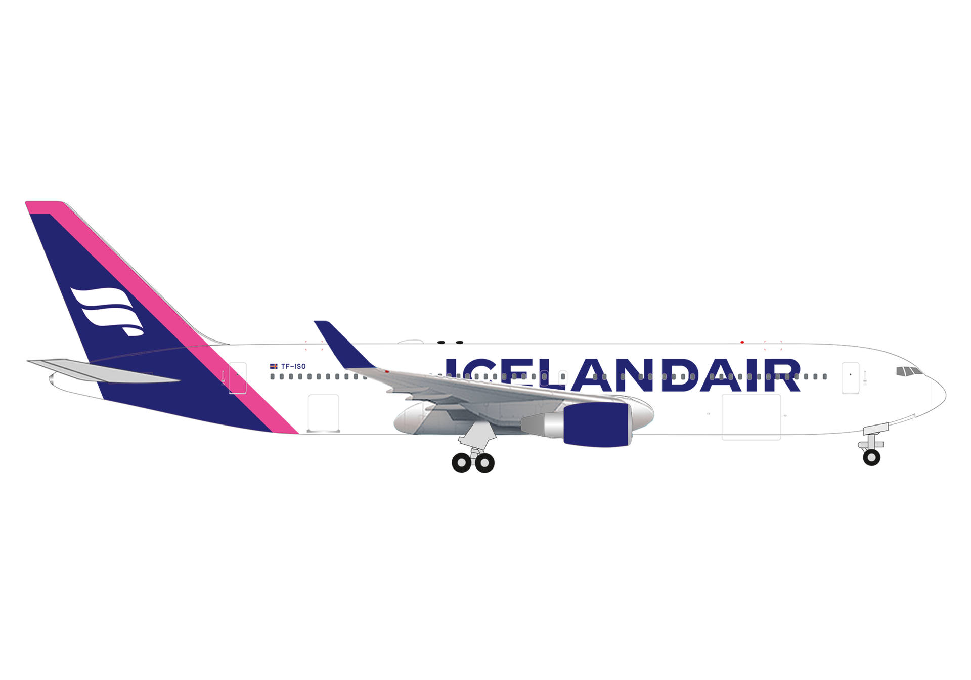 539258 Boeing 767-300 Icelandair/Magenta red ta