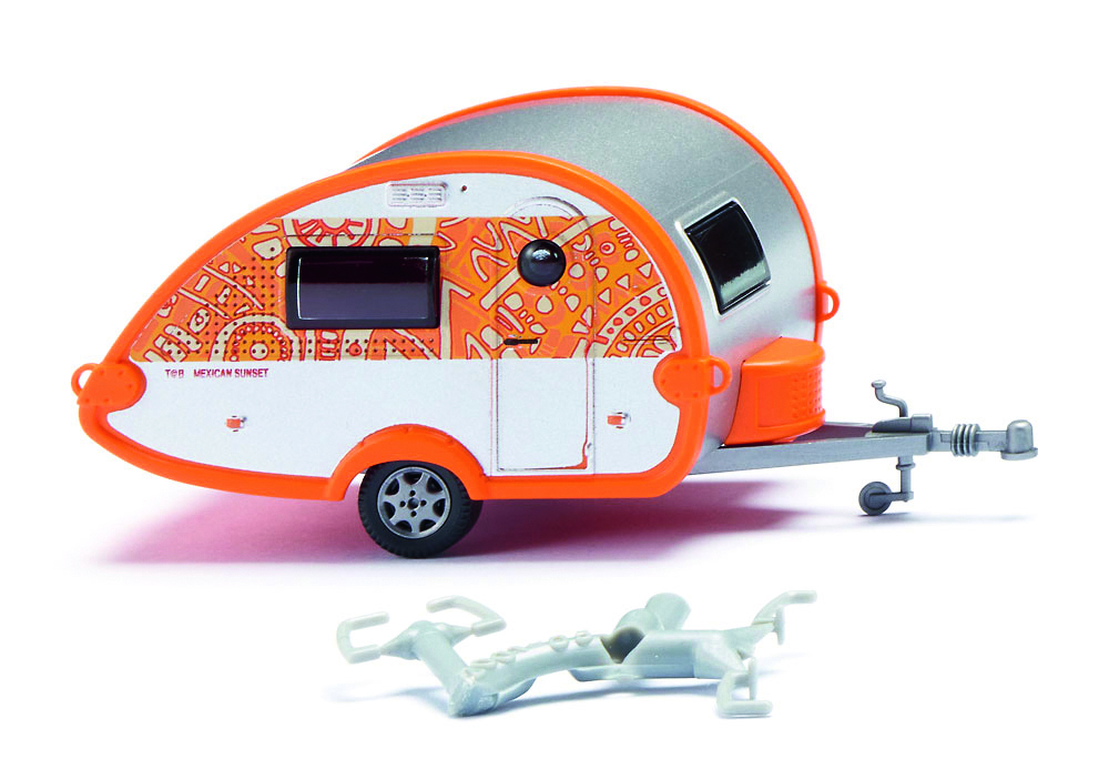 009237 T@B Wohnwagen silbern/hellrotorange