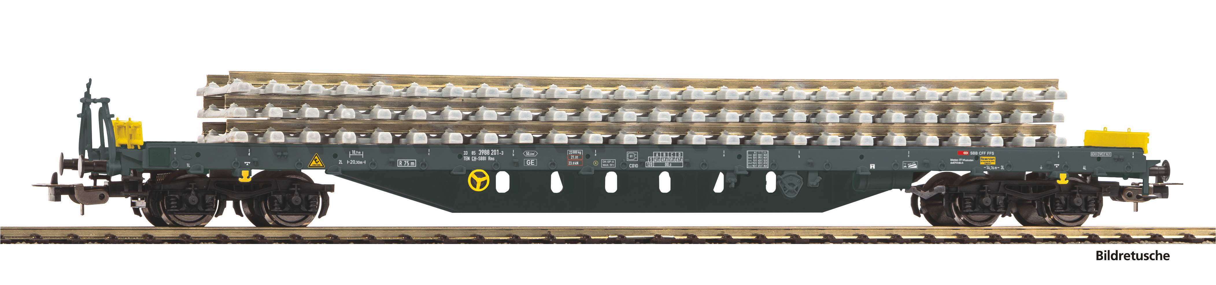 24547 SBB I Flachwagen Bauzug m. Beladg. Ep.6