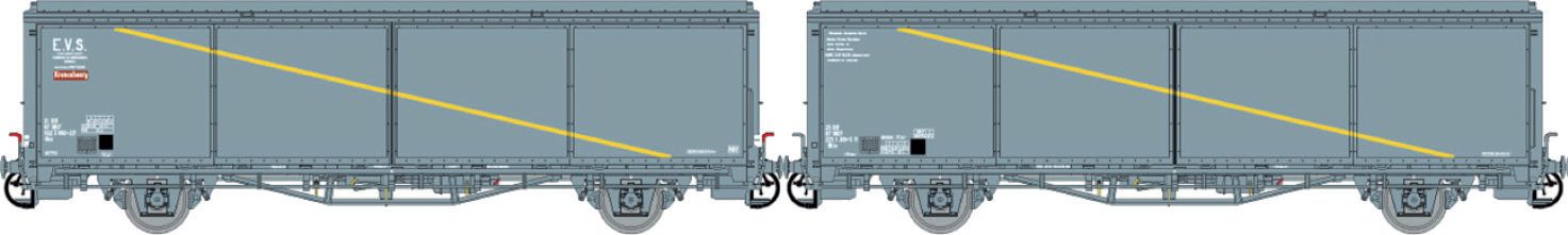 16033 SNCF EVS ged Güterwagen-Set 2-tlg Ep 4/5