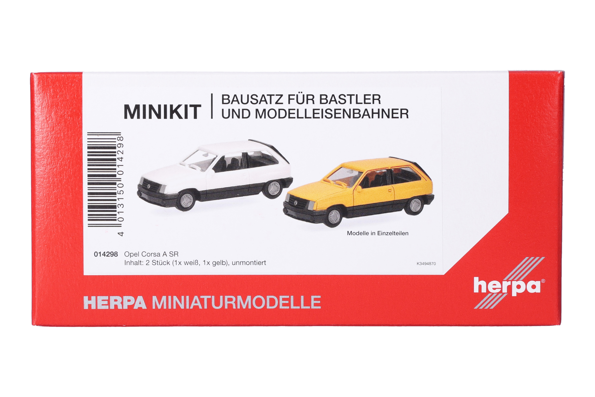 014298 MiniKit: 2x Opel Corsa A SR weiß/gelb